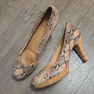 Nurture • Snakeskin Cork Heels